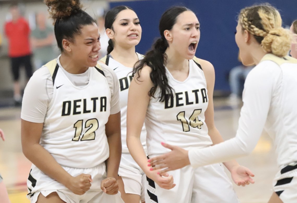 DeltaWBBall's tweet photo. Moving on to Championship Sunday
⏰ Check your clocks! 🔙
1pm Game Time
Click here to purchase tickets:
https://t.co/9LD4FwMq3D
Watch 🏆 Game live
https://t.co/iqyODNySSC
For more information
https://t.co/ZIFbSrPpqb
#cccaabasketball #RunAsOne #WinTheDay https://t.co/BubuO0ie7Z