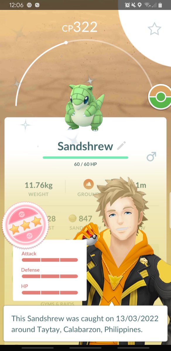 PhPokeTrainer's tweet photo. My first shundo ❤️❤️❤️❤️

#PokemonGOCommunityDay #sandshrewcommunityday #sandshrew #hundo #shundo #shiny https://t.co/uLSrbLIxao