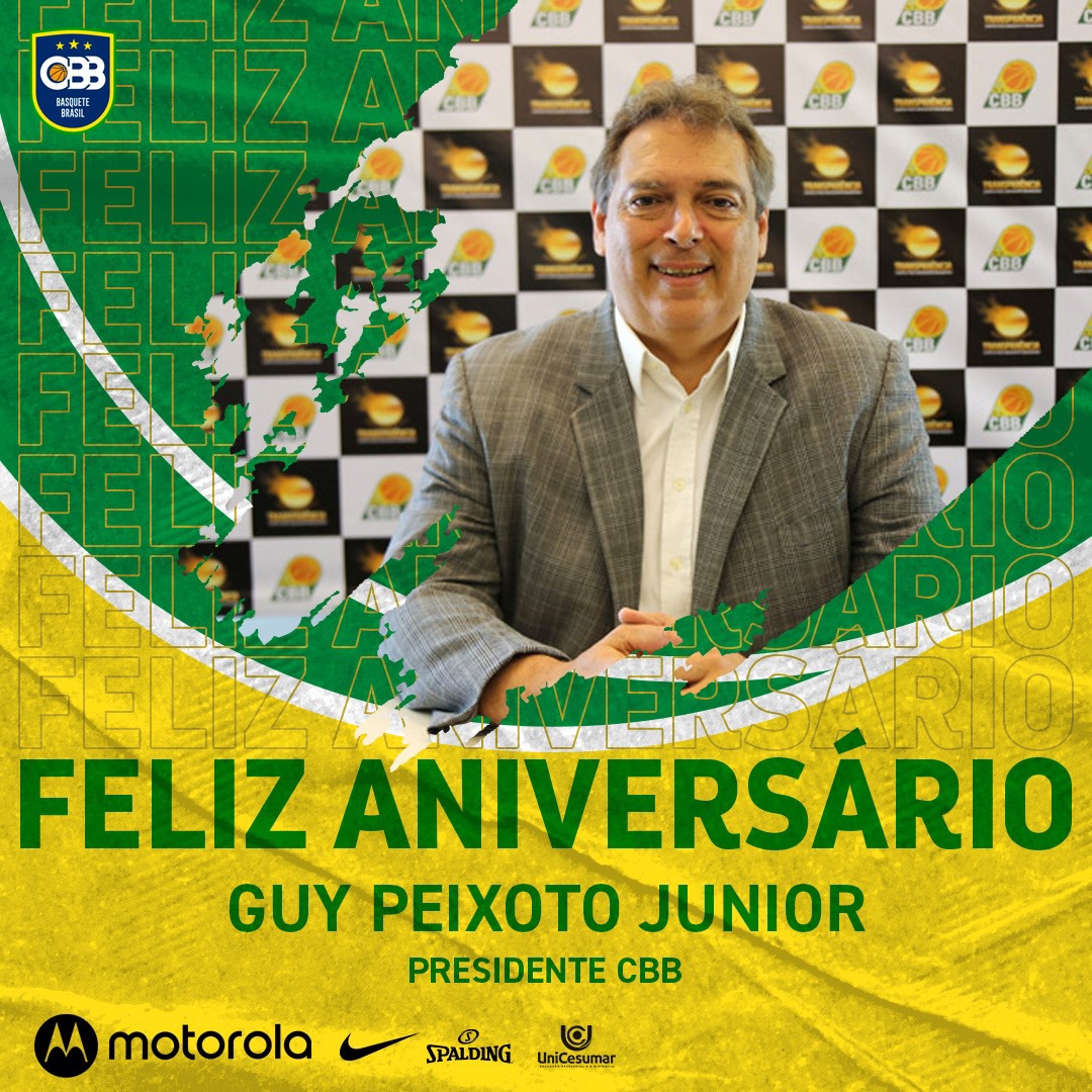 basquetebrasil's tweet photo. Hoje é aniversário do Guy Peixoto Jr, ex-jogador da Seleção Brasileira, Corinthians, Monte Líbano, vice-campeão mundial Júnior com o Brasil é hoje presidente da CBB! 

Parabéns e muitas felicidades, craque! 

#CBBirthday https://t.co/40iR3XPieM