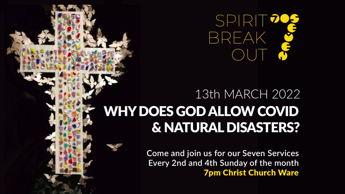 christchware's tweet photo. Join us at Christ Church Ware at 7pm tonight for our lively, spirit-led evening service with worship, teaching and fellowship as we explore some big questions about faith. This week we're asking "Why does God allow Covid &amp; natural disasters?" https://t.co/blMSV7wqwk