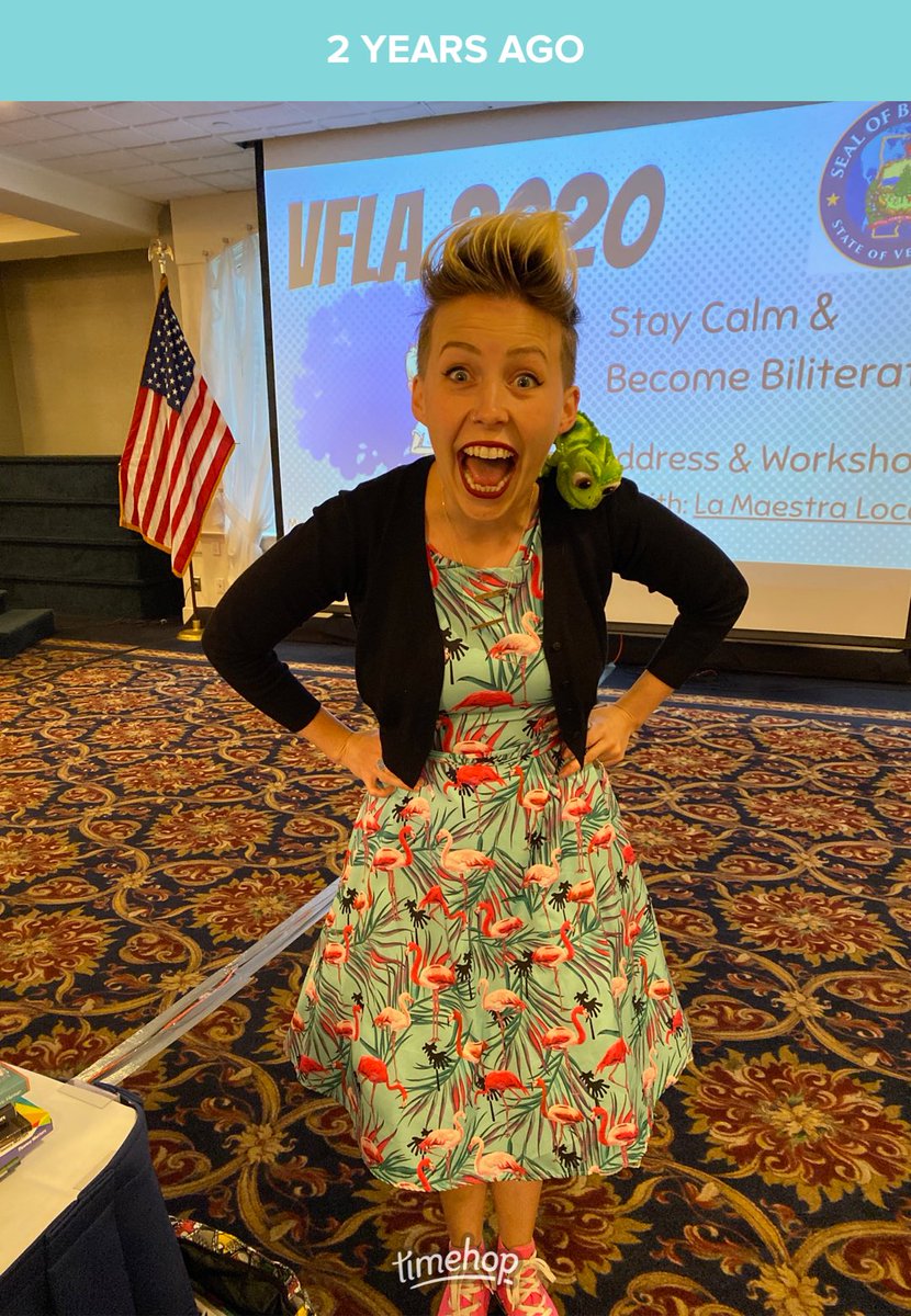 madamelitten's tweet photo. @lamaestraloca was the last person I saw before the 🌍 shut down. Literally 24 hours before the 2020 @VermontFLA conference, we switched to virtual. As a friend of mine said that day, if anyone can pull that off, it’s Annabelle!! #truth #learningwithlaloca https://t.co/euu5fyDEwm