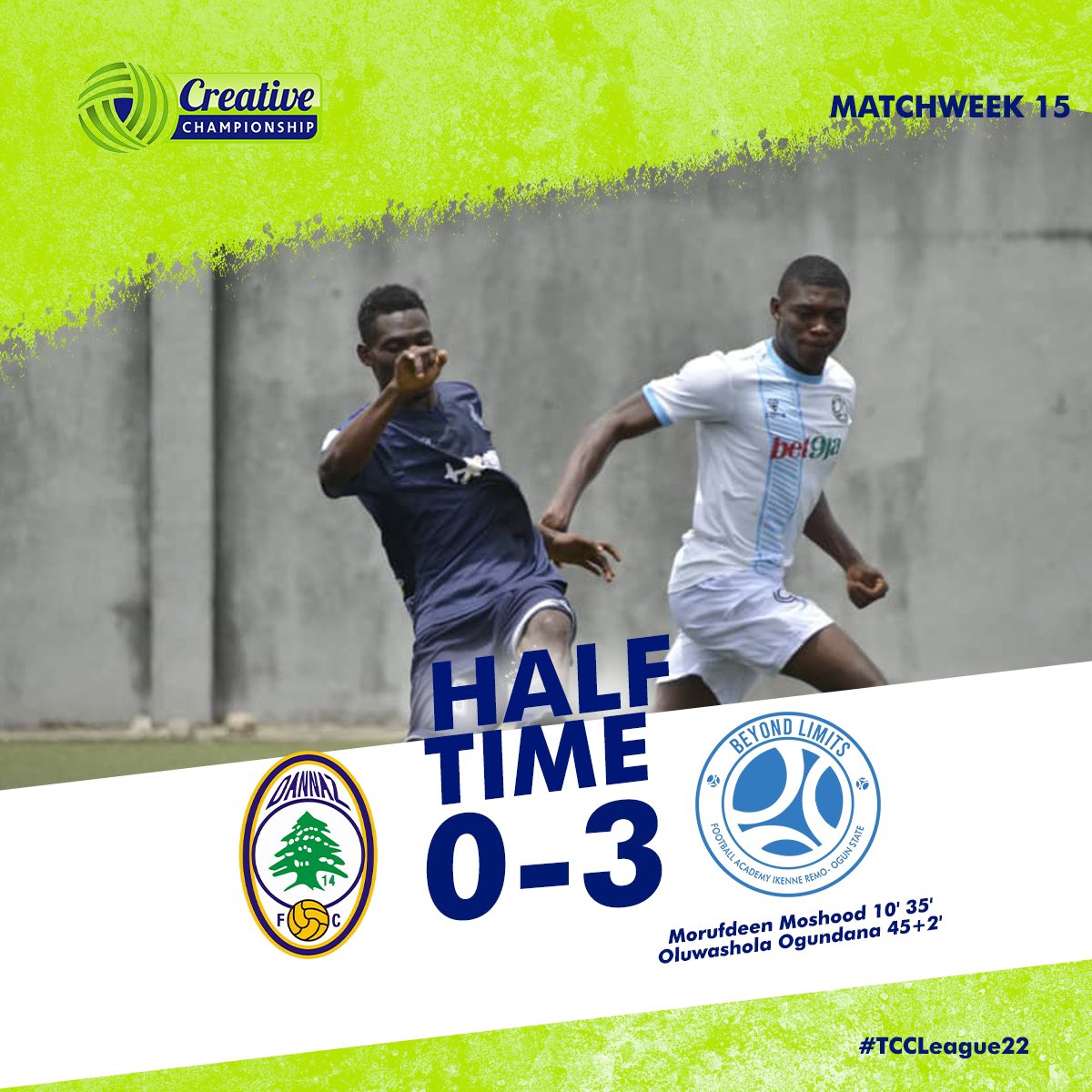 official_tcchq's tweet photo. A dominant first half display from Beyond Limits 

#DANBYL #TCCLeague22 https://t.co/1ktvjoGx75