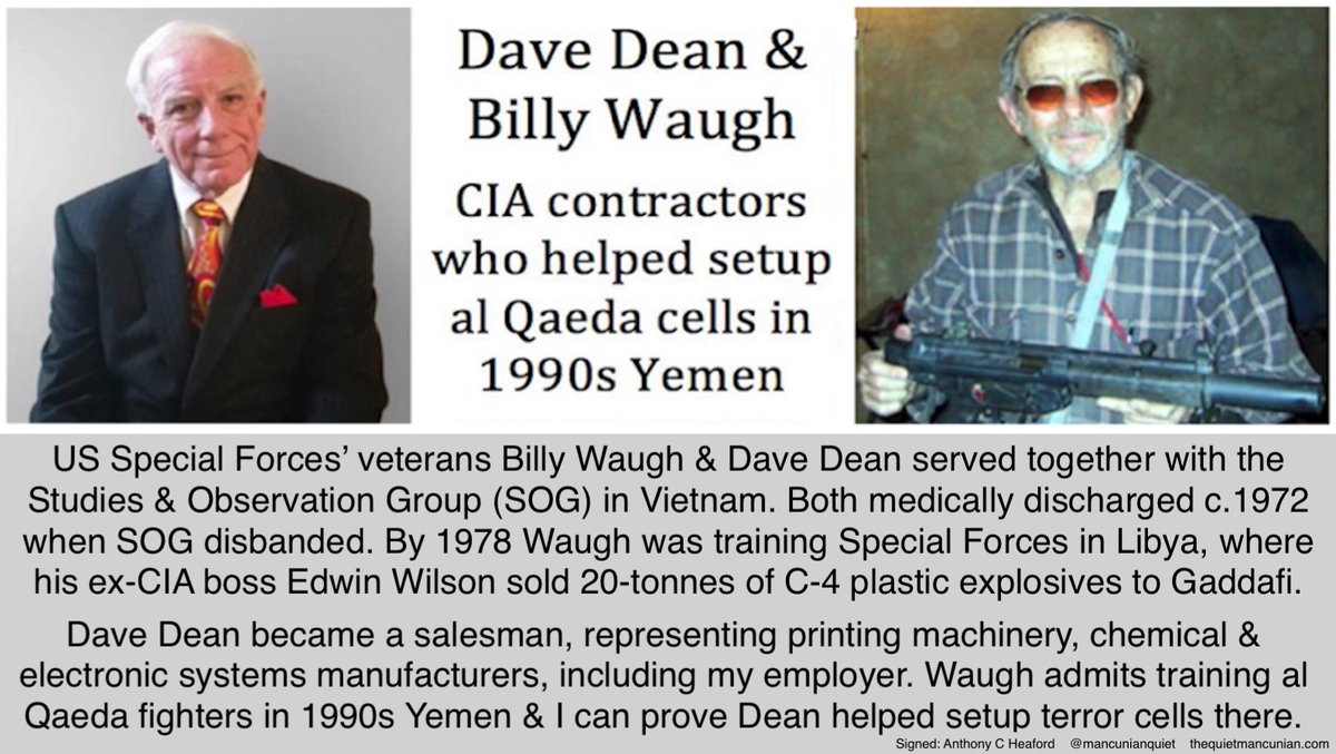 MancunianQuiet's tweet photo. Imagine I did meet Khalid Sheikh Mohammed &amp; inspire the 9/11 plot with my travel warning in Sept 1997 Yemen

Add my work colleague #DaveDean being ex-US Special Forces &amp; an associate of #CIA contractor #BillyWaugh

Do you think they'd let those truths in-or-out of #Guantanamo? https://t.co/qCx1qpeneW