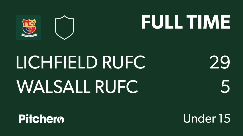 LichfieldRugby's tweet photo. FULL TIME: Lichfield RUFC 29 - 5 Walsall RUFC
#LICWAL #Pitchero
https://t.co/enB8QjGL96 https://t.co/dRyGNNOzwH