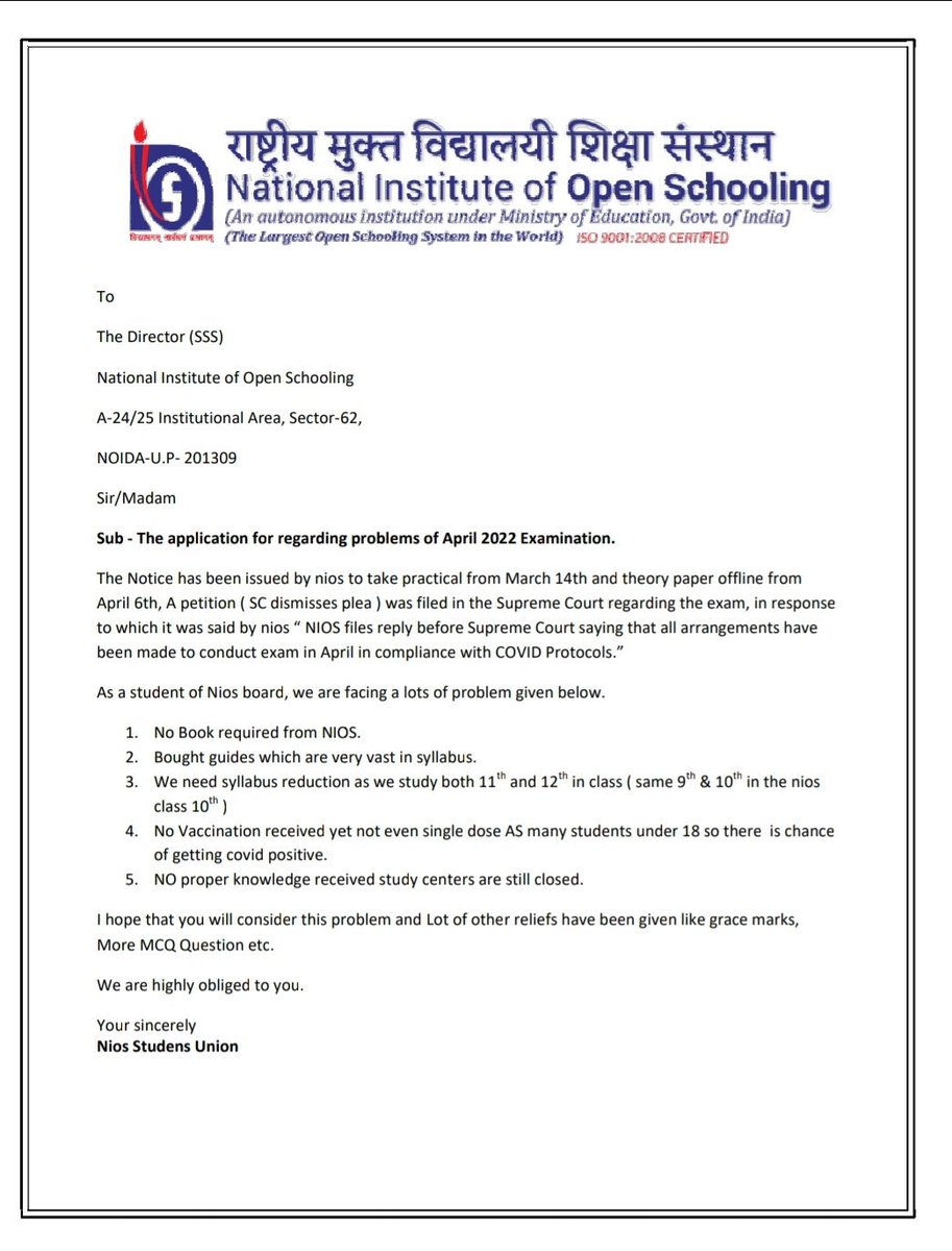 jameelsjam's tweet photo. Via @Twitter feed of the students.
Requesting Dr. @ShashiTharoor to raise the voice of the students.
#InternalAssessmentForAll2022 #internalassessmentforboard
#justiceforniosstudents https://t.co/VeYKanSur7