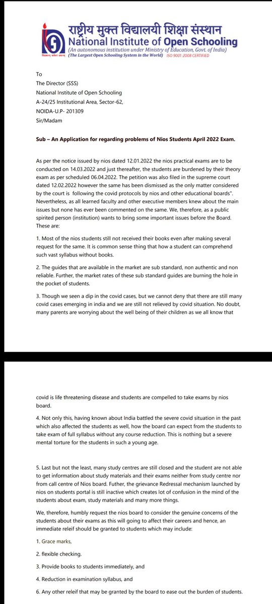 jameelsjam's tweet photo. Via @Twitter feed of the students.
Requesting Dr. @ShashiTharoor to raise the voice of the students.
#InternalAssessmentForAll2022 #internalassessmentforboard
#justiceforniosstudents https://t.co/VeYKanSur7