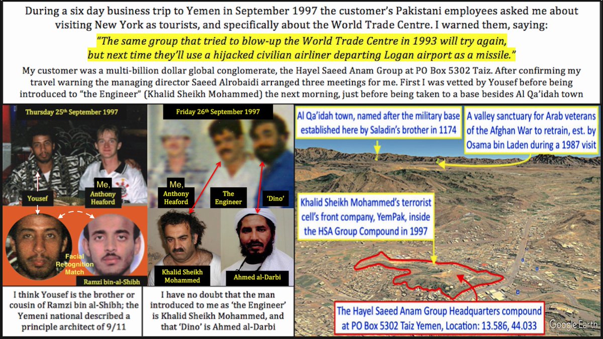 MancunianQuiet's tweet photo. Imagine I did meet Khalid Sheikh Mohammed &amp; inspire the 9/11 plot with my travel warning in Sept 1997 Yemen

Add my work colleague #DaveDean being ex-US Special Forces &amp; an associate of #CIA contractor #BillyWaugh

Do you think they'd let those truths in-or-out of #Guantanamo? https://t.co/qCx1qpeneW