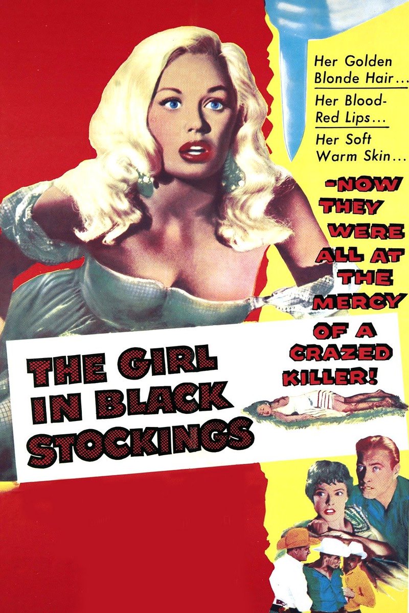 bitter69uk's tweet photo. 1/ THIS Thursday (17 March) the FREE monthly #LobotomyRoom film club takes you on a journey deep into the realm of 1950s b-movie vintage sleaze with our featured presentation of ultra-lurid 1957 shocker The Girl in Black Stockings! #cultfilms #filmclub #exploitationmovie #kitsch https://t.co/CDoGLbhGaA