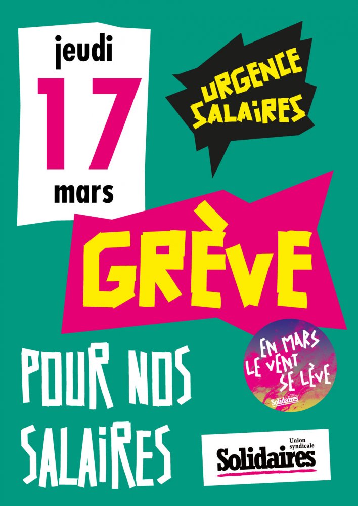 UnionSolidaires's tweet photo. Contre l'inflation, contre la pauvreté :  augmentation des #salaires et des pensions ! Journée de #grève et de manifestations interprofessionnelles jeudi #17mars 

https://t.co/nUCPujS2nq https://t.co/K3h1IDQzeo