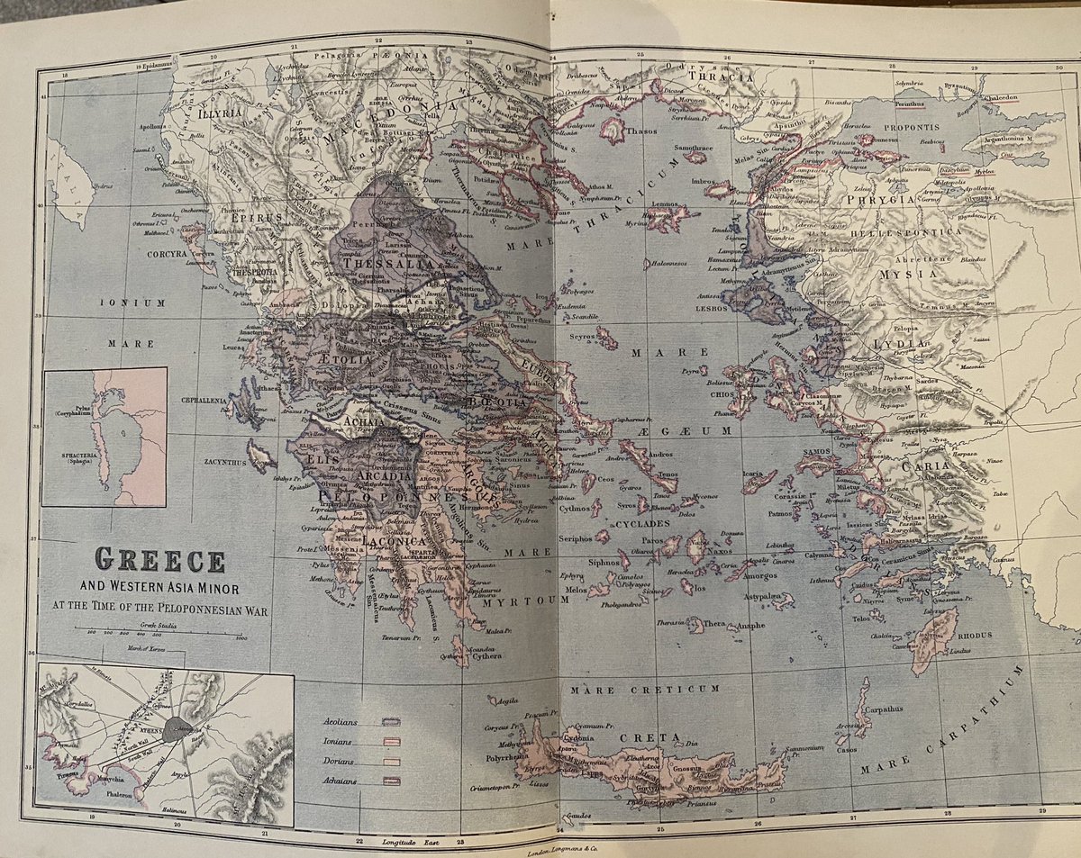 WorkClassicists's tweet image. GIVEAWAY!

1877 School Atlas of the Ancient World. 

A bit tattered on the outside but absolutely *gorgeous* maps from across the Greek and Roman worlds. 

Just give us a RT and a follow, and we’ll draw a winner on April 1.