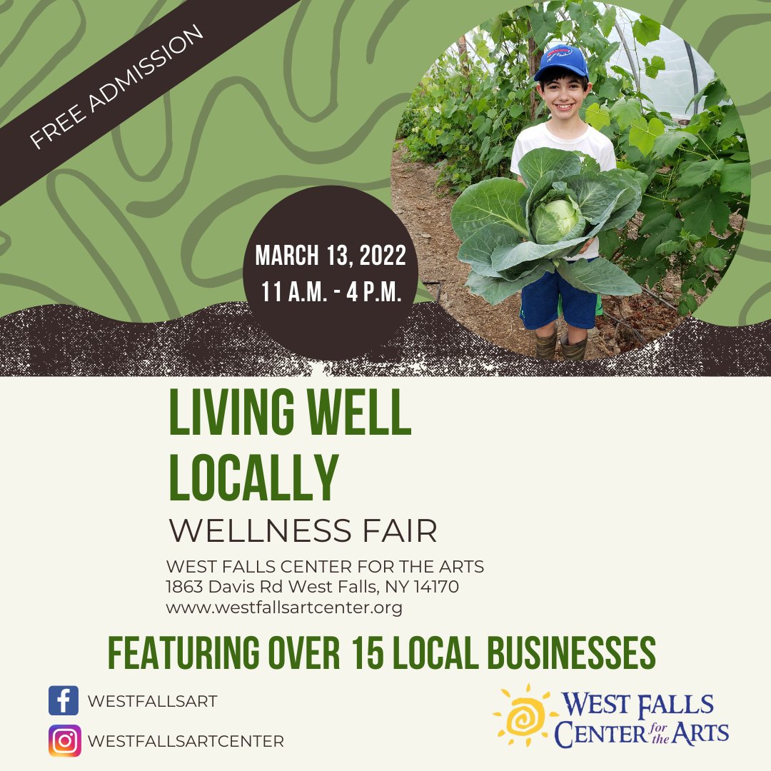 TODAY!
11a.m. - 4p.m.
FREE ADMISSION
Catered by Pacific Underground Catering 

Featuring 15 Local farms and businesses

#westfallsartcenter #eastaurora #healthylifestyle #healthyfood #healthyliving #buffalove #buffalove #newyork #localfarmers #localbusiness #nonprofit