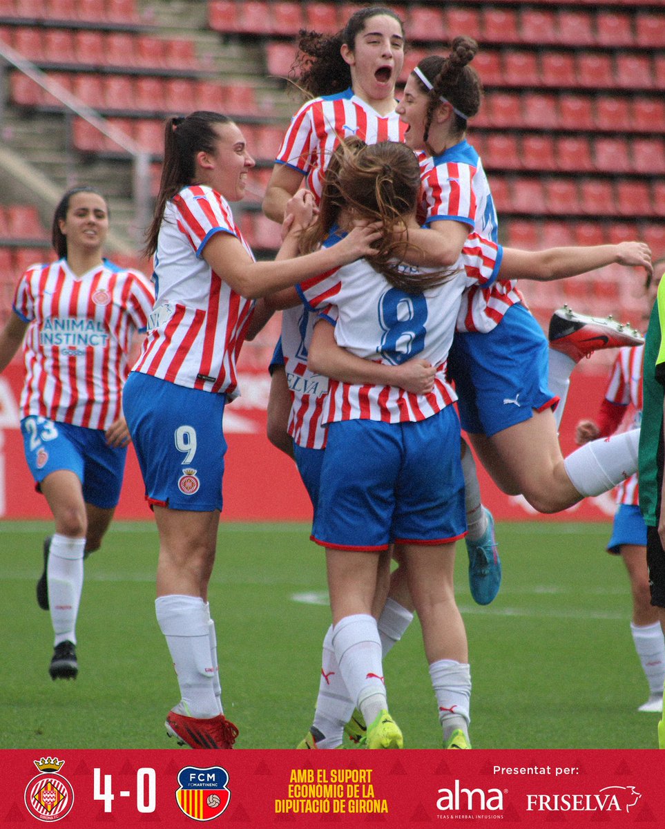 GironaFC's tweet photo. 🏁 FINAL!
🙌 Una victòria per no oblidar!
⚽️ X2Aida Illas 
⚽️ Aina Zurita
⚽️ Mimi
🔴⚪️ #GironaMartinenc https://t.co/cjaDCyIYDt