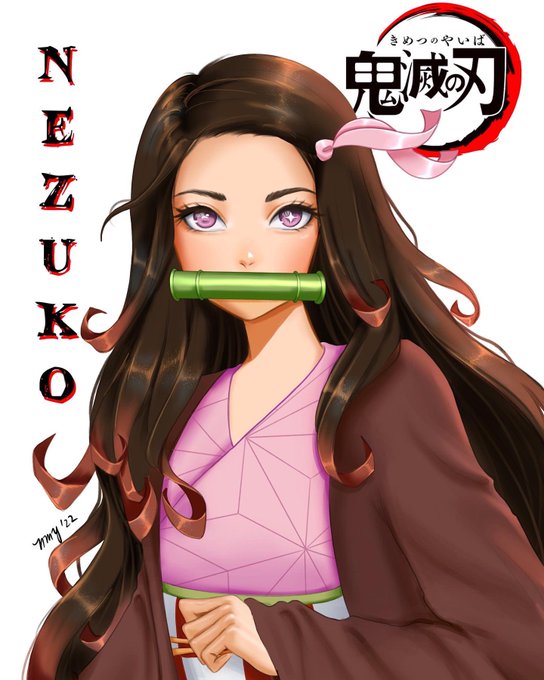 Nai MeiさんがTwitterに投稿した竈門禰豆子(鬼滅の刃)のイラスト。