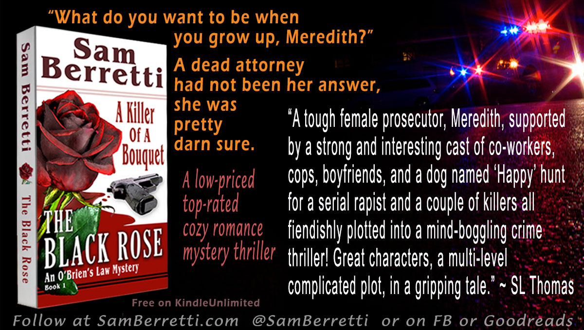 THE BLACK ROSE- A gripping, fast 
#mustread #action #crime #book.

"Everything one could ask for in a good #mystery..." 
~ reader.

-- Low-cost, top-rated --
#BookLovers #Chicklit #Romance #KindleBooks 
#AmReading #CozyMystery #eBooks 
   Here &gt;&gt; bit.ly/TheBlackRose