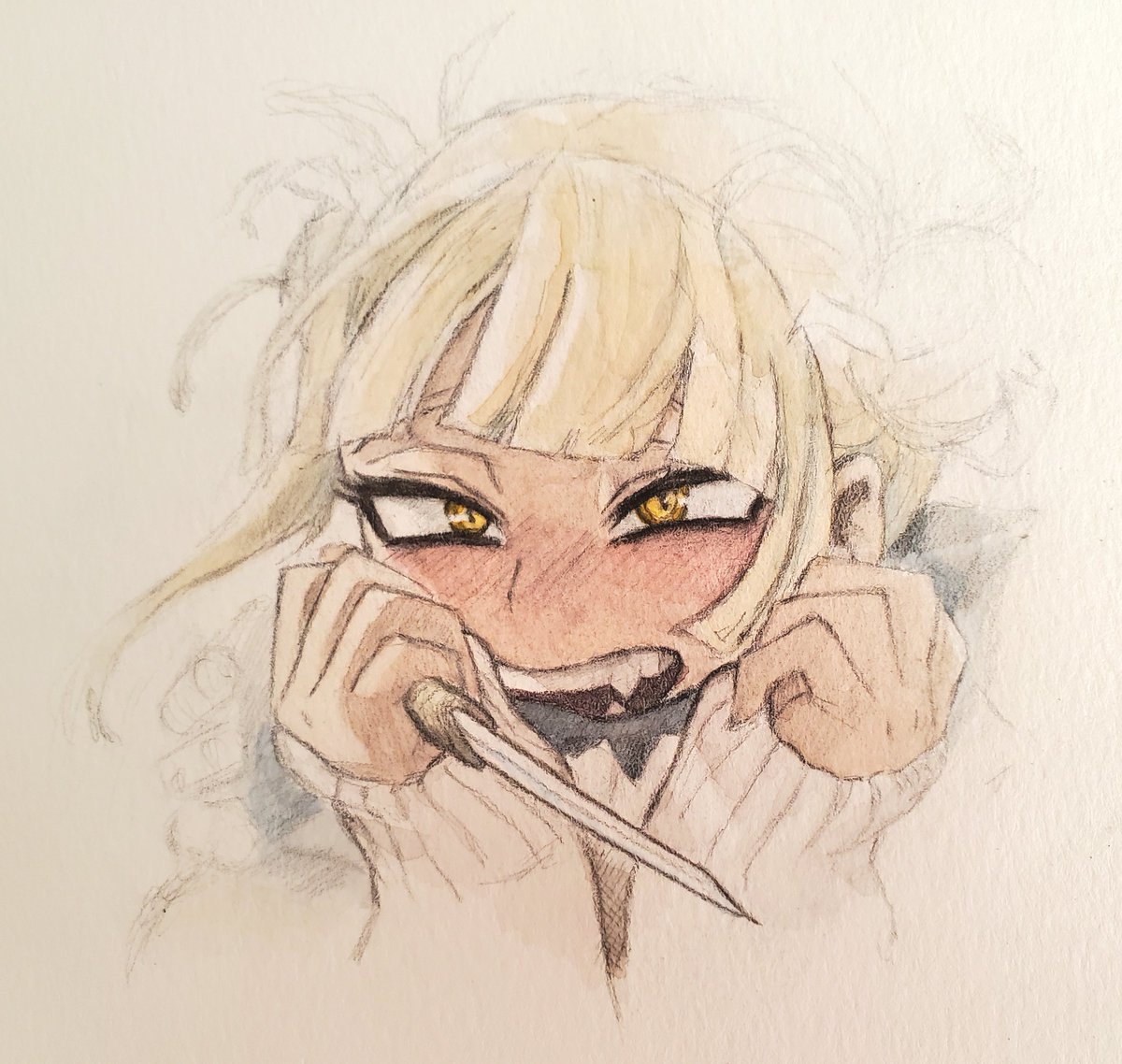TheJessC0de's tweet photo. I just had to paint my favorite panel from this week's chapter! #bnha347 #bnha #MHA347 #mha #HimikoToga #AnimeArt #watercolor https://t.co/gYd7kWpPpi