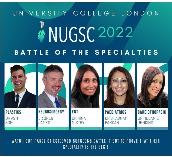 Shabnam Parkar (@shabnamparkar) on Twitter photo Honoured to be sharing the platform speaking with inspiring surgical colleagues @Nina3Mistry, Melanie Jenkins and Ash Soni. Marking the way for future surgeons.
<a href="/iNUGSC/">iNUGSC 2025</a> Well done on organising a great conference.
<a href="/RCSnews/">The Royal College of Surgeons of England</a>
#inspiringthefuture Honoured to be sharing the platform speaking with inspiring surgical colleagues @Nina3Mistry, Melanie Jenkins and Ash Soni. Marking the way for future surgeons.
<a href="/iNUGSC/">iNUGSC 2025</a> Well done on organising a great conference.
<a href="/RCSnews/">The Royal College of Surgeons of England</a>
#inspiringthefuture