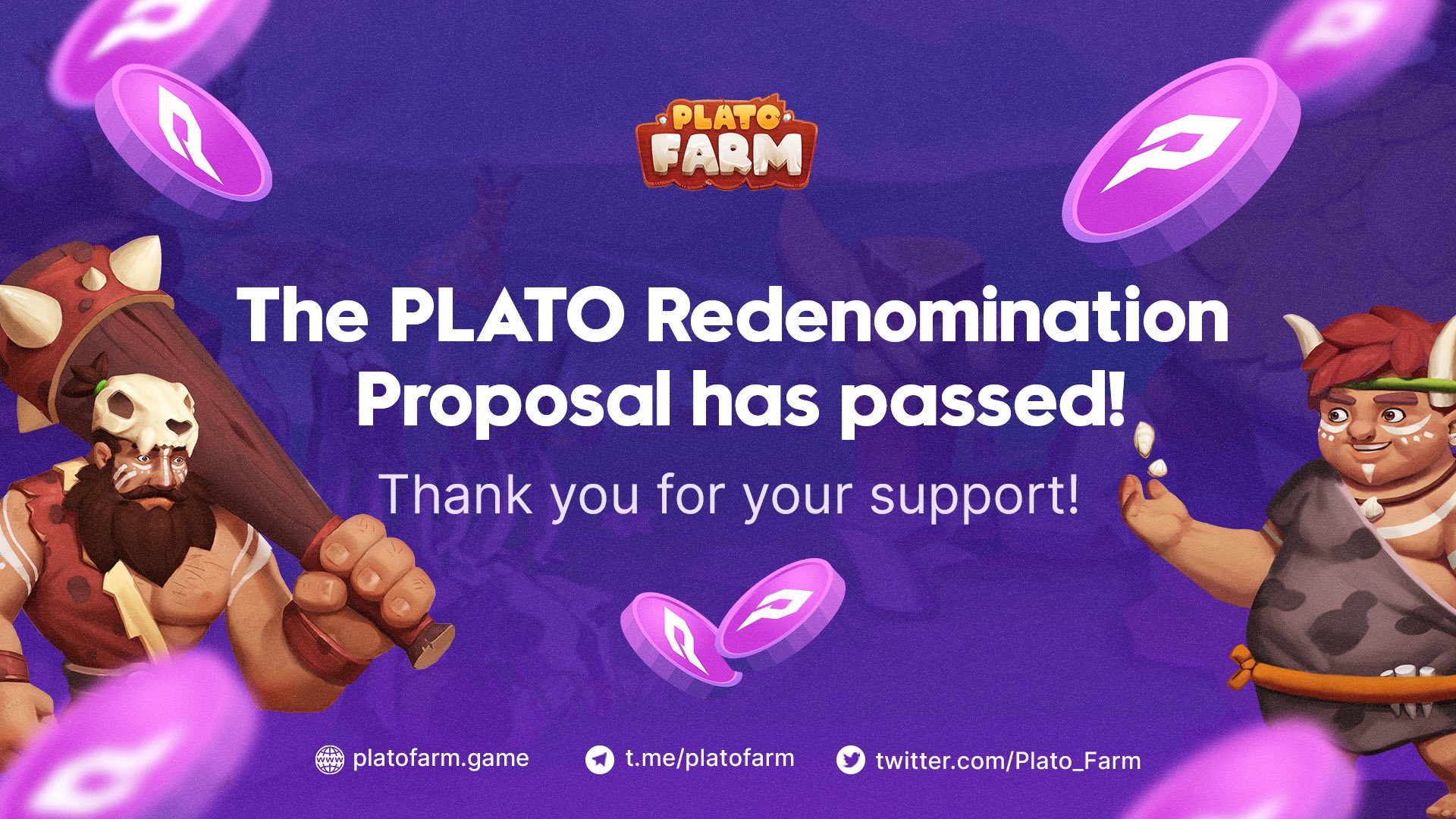 Plato Farm on Twitter "🎉 The PLATO Redenomination Proposal has