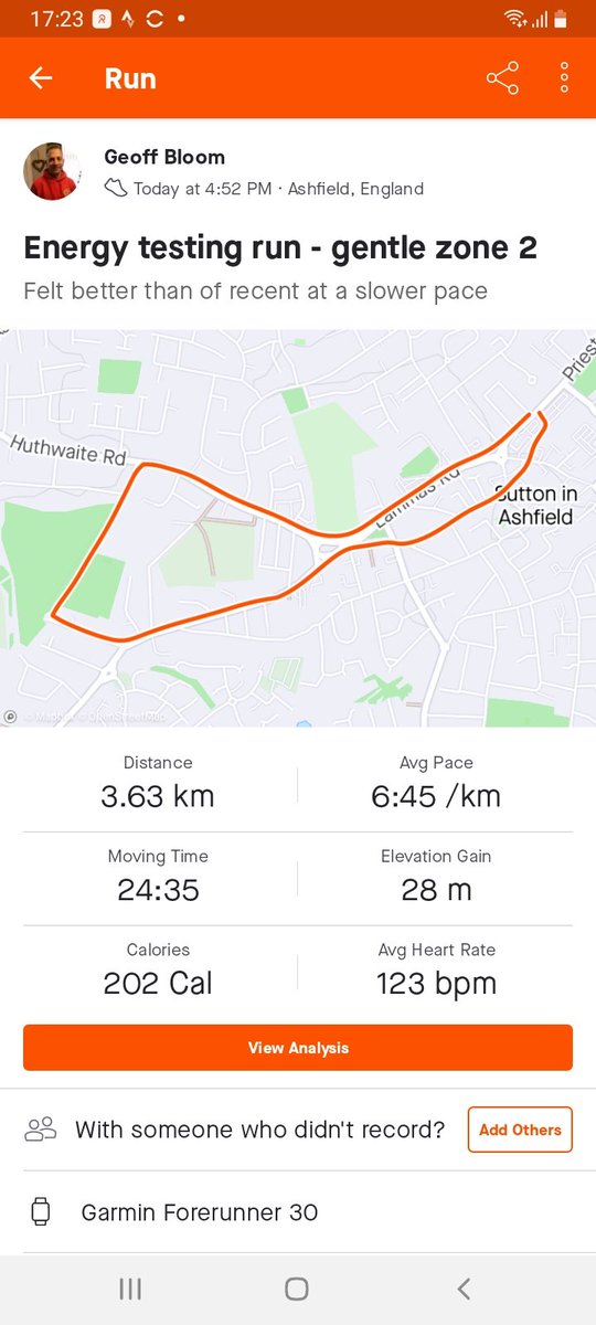 Broken_punk1005's tweet photo. A steady one round the block to see how the body felt. Blood tests &amp; an ECG to come on Wed's but that was more encouraging #tiredrunner #backtobasics @UKRunChat @runningpunks @RunThroughUK https://t.co/CtWjSNp0kH