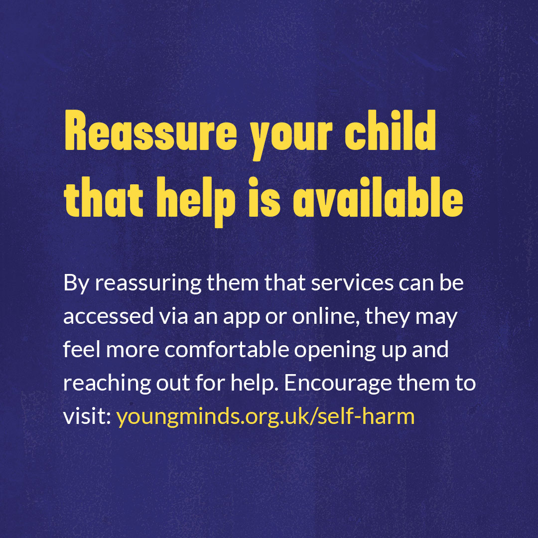 YoungMindsUK's tweet photo. How to support your child if they are self-harming. https://t.co/mA5Hl9MrBU