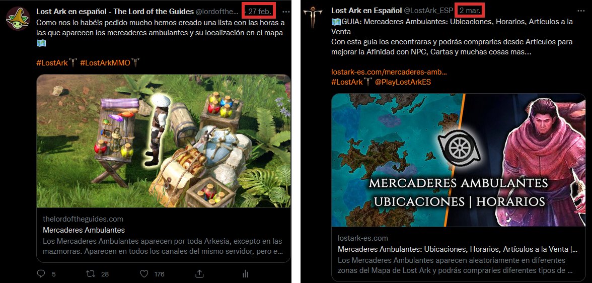 lordoftheguides's tweet photo. No me sorprende nada, pero parece que seguimos igual. @LostArk_ESP ¿Podéis dejar de copiar absolutamente todas las guías que hacemos? Nos pasamos horas currándonos las cosas para que a los dos días lleguéis y lo hagáis tal cual 😤 desanima un montón trabajar así, la verdad. https://t.co/xSphIQ37EU