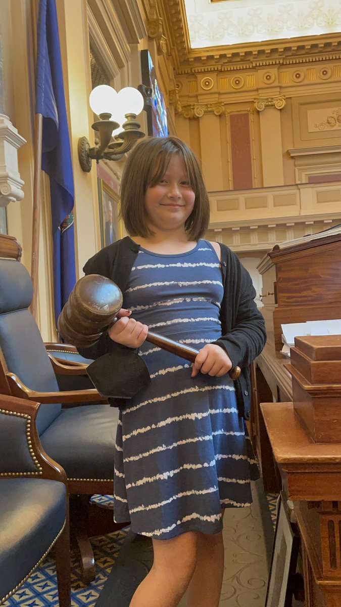 DelegateKCF's tweet photo. Thank you to Speaker @cToddGilbert for going the extra mile to make Sophie feel special. He even got her a tall seat and picked her up to see over his tall podium. Kids are always nonpartisan 💙 https://t.co/yad133aySf