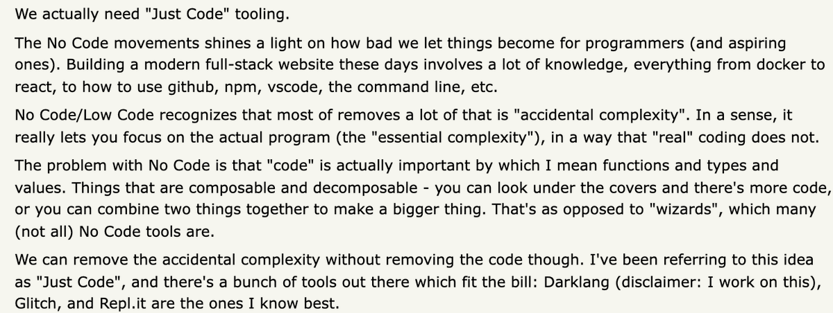 paulbiggar's tweet photo. Quick thought on No Code

https://t.co/wZoPa35u5j https://t.co/an8nMt2X4a