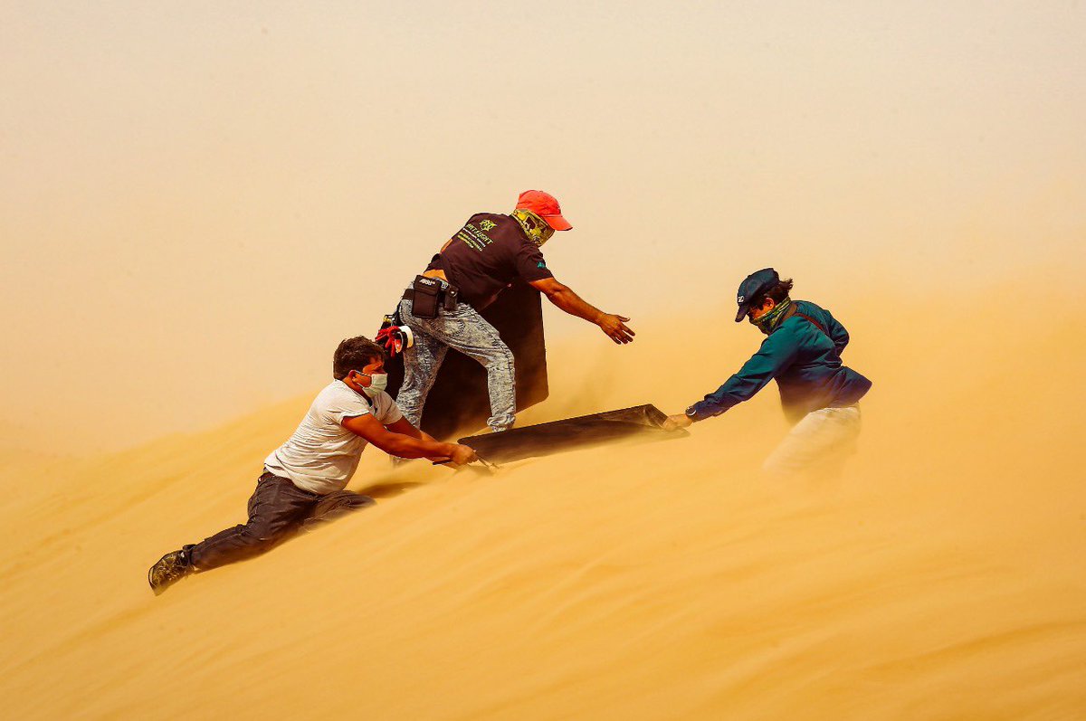 PraveenSattaru's tweet photo. Salute to the Crew hard at work in a sand storm. #TheGhost 

#TheGhostDubaiDiaries https://t.co/PnN3o5QWI1