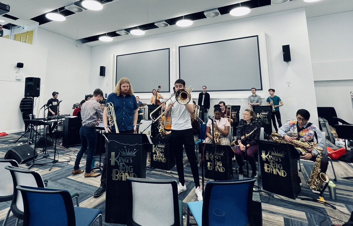 Jamie__Sharp's tweet photo. Our superstar bass trombonist Leon, soloing with the wonderful  @KingsBigBand1 go Leon go!! 🎶 @lovemusictrust https://t.co/WFfPP5Oce4