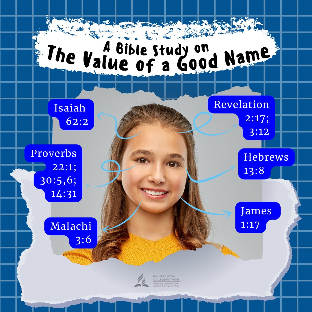 FloridaSDAYouth's tweet photo. FAME or GAME? // Proverbs 22:1
Are you more talk or more walk?  Do you like to be be known for it or just go for it? This week you can explore what the bible has to say regarding the value of a good name.  Be blessed.   
 #wisdom  
 @EGWwritings @FloridaConf @adventistchurch https://t.co/rRw2T9lFHK