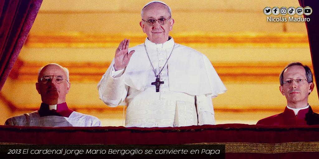 En nombre del Pueblo venezolano, enviamos un abrazo fraterno a <a href="/Pontifex_es/">Papa León XIV</a>. Hoy cumple 9 años de haberse convertido en sumo pontífice. Enaltecemos su lucha por la Paz en el mundo y ratificamos nuestro compromiso con la verdad y la unión de los pueblos.