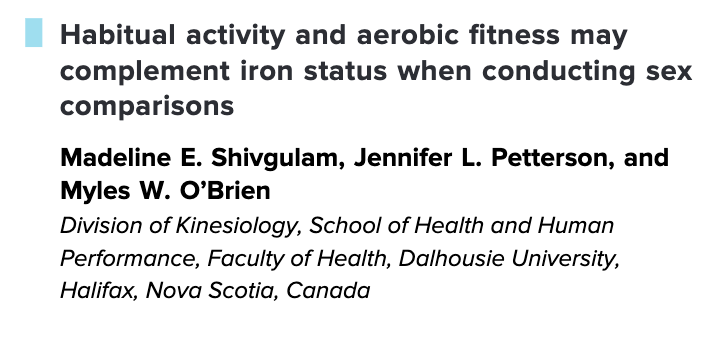 Myles_OBrien20's tweet photo. Check our the Commentaries to a @japplphysiol  Viewpoint on considering iron status when making sex comparisons in physiology! 
Including our thoughts (@MShivgulam @Jen_Petterson) @DalHealth @Dal_HAHP   
Commentaries: https://t.co/e8wQ8ZbBTw
Original: https://t.co/fWmNd1Ny0h https://t.co/Zv1M42xC1w