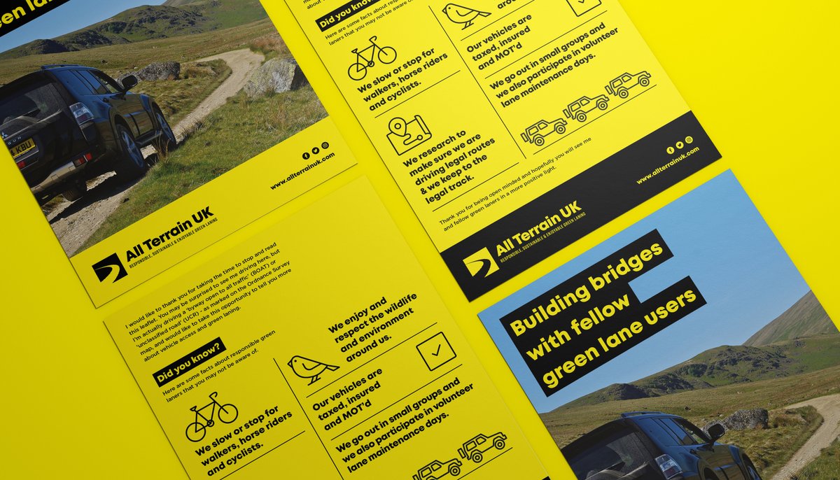 AllTerrainUK's tweet photo. Something we created for our members is a leaflet to hand to people explaining what responsible green laners are all about. #responsible4x4 #sustainabletracks #enjoyable #greenlaning #byway #benicesayhi #workwithothers #usergroups https://t.co/BFWSv6no0L
