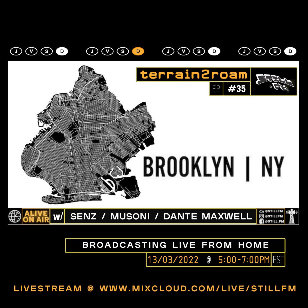 terrain2roam's tweet photo. Terrain2roam ep 35 is today over on https://t.co/T6O2xONM8A - this week we roam Brooklyn! Tune in from 5pm Montreal time https://t.co/3WP23ncRn7