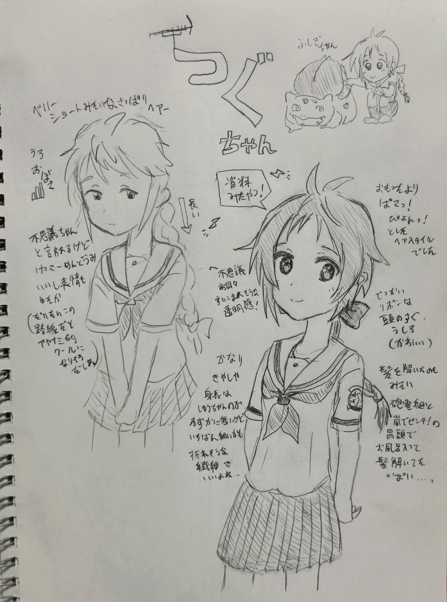 はいふりうろおぼえで描いてみよう+答え合わせしよう
8人目、つぐちゃん
今回は要素覚えてるから行けるぜ!と思ったものの
資料みたらあっこうだったかわいい…!って個人的アハ体験(なのか?)になりました 