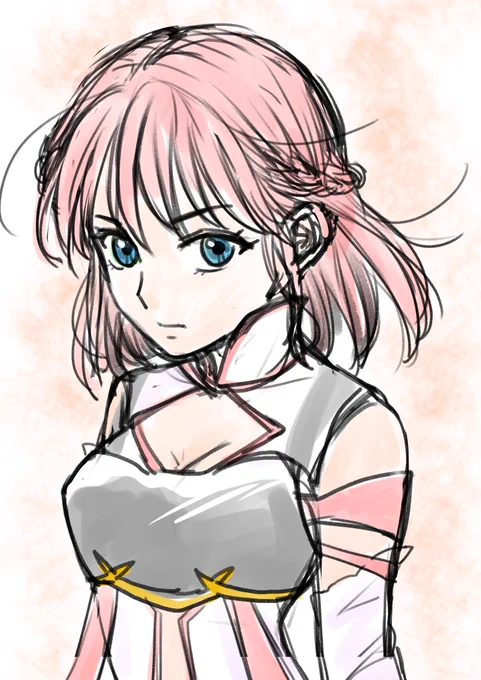 女剣士っぽいのらくがき。ちょっとアスナさんを意識した