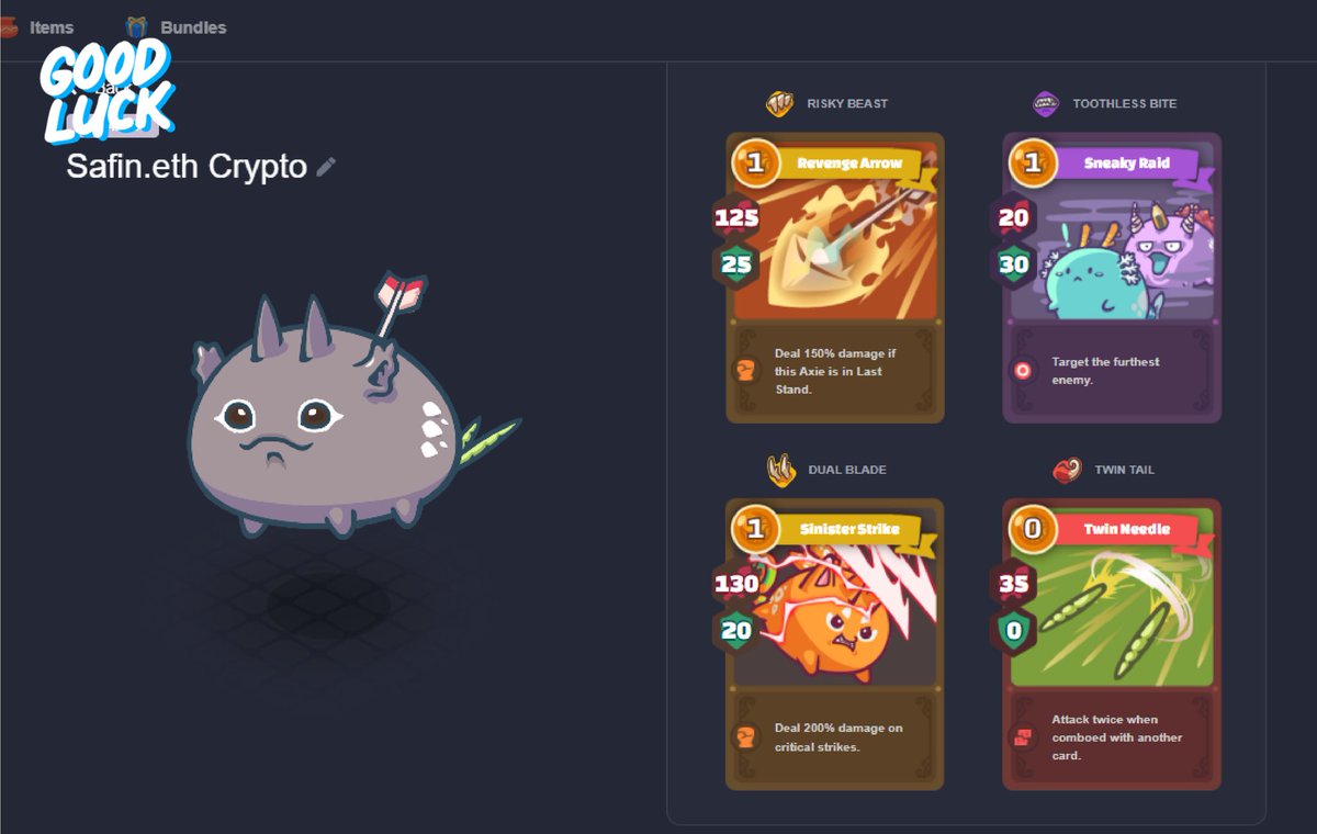 safincrypto's tweet photo. Love u my #NFTCommunity ❤
I'll #Giveaway this God Mech axie to a follower, to win:
👉🏼Follow
👉🏼Retweet
👉🏼Tag 5 friends

Goodluck 💜🏆

#axie #AxieInfinity #Giveaways #NFT #NFTs #NFTGiveaway #ETH #NFTGame #AxieScholarship #AxieOrigin #axiegiveaway #Airdrop #Airdrops #NFTAirdrop https://t.co/maMVxM0Y15