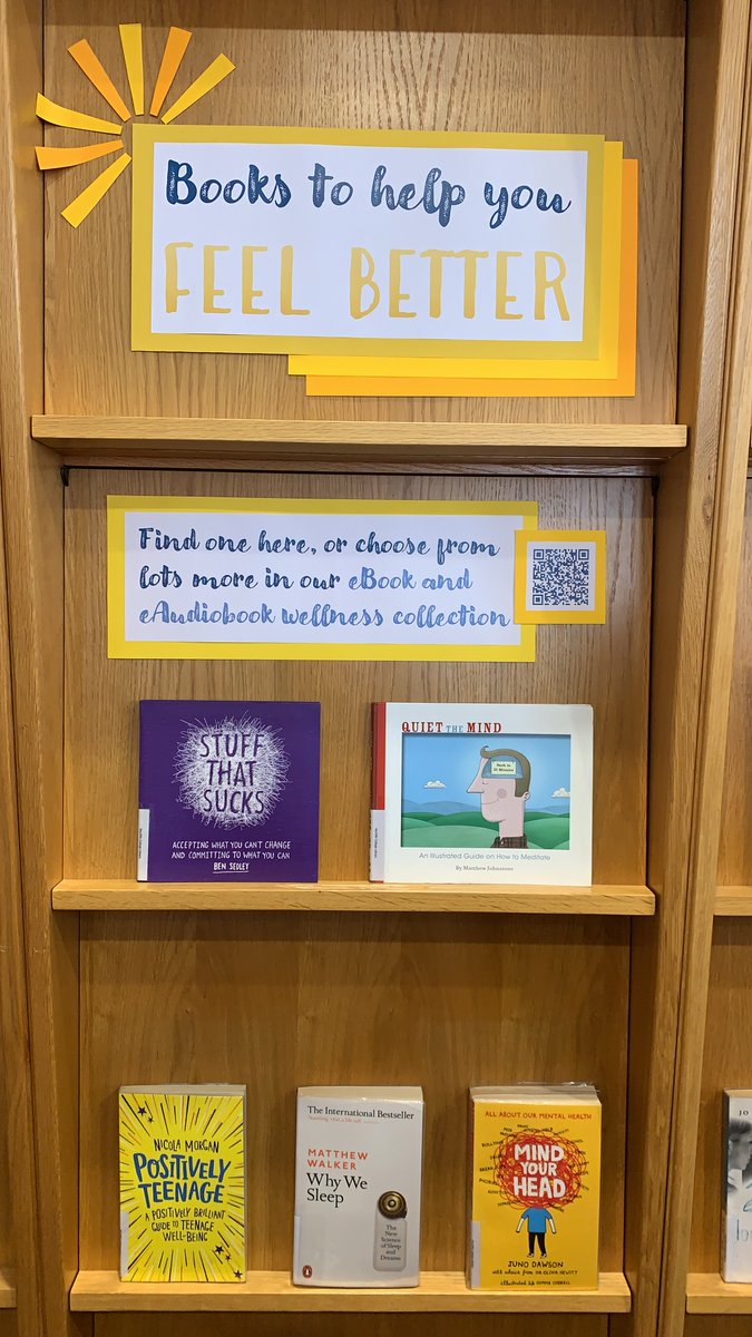 WycliffeLibrary's tweet photo. πBooks to help you feel better π In need of a little support or comfort, browse our #shelfhelp collection in the library, with lots more available in our #ebook and #audiobook #wellnesscollection @WycliffeCollege https://t.co/iOKXh2tNCT