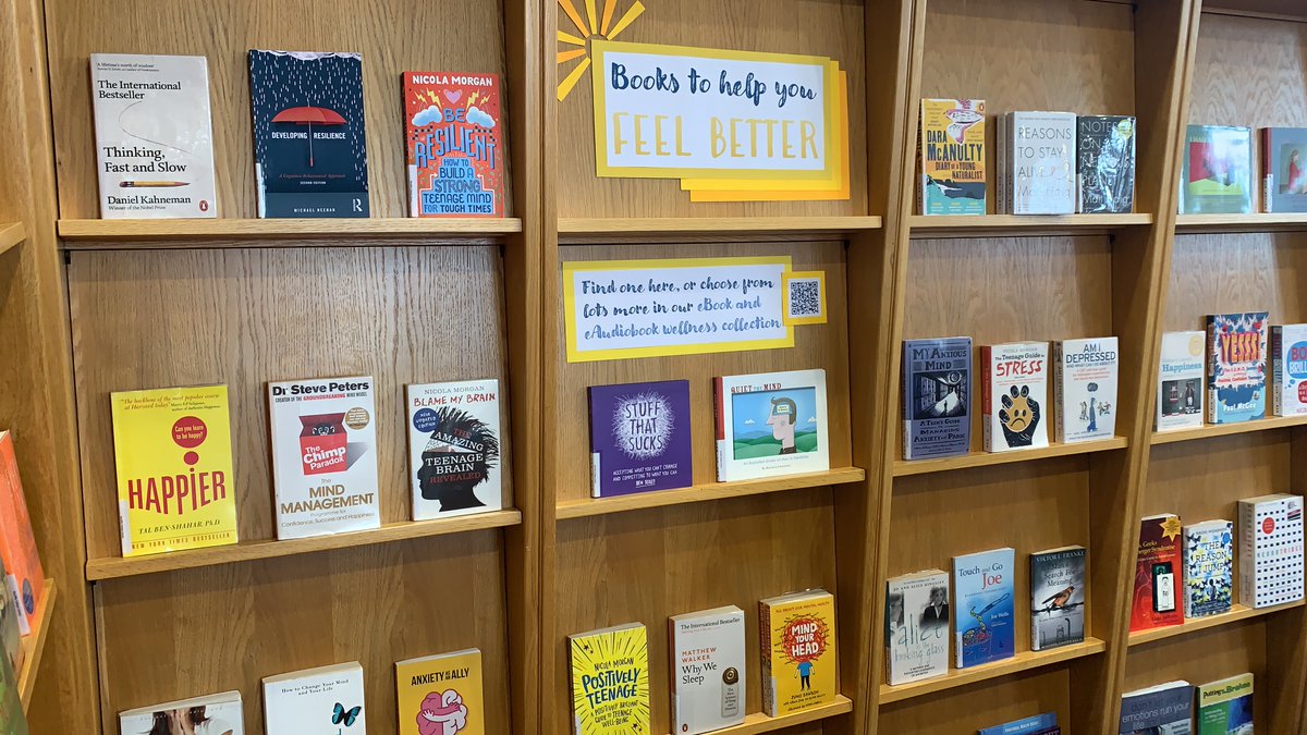 WycliffeLibrary's tweet photo. πBooks to help you feel better π In need of a little support or comfort, browse our #shelfhelp collection in the library, with lots more available in our #ebook and #audiobook #wellnesscollection @WycliffeCollege https://t.co/iOKXh2tNCT