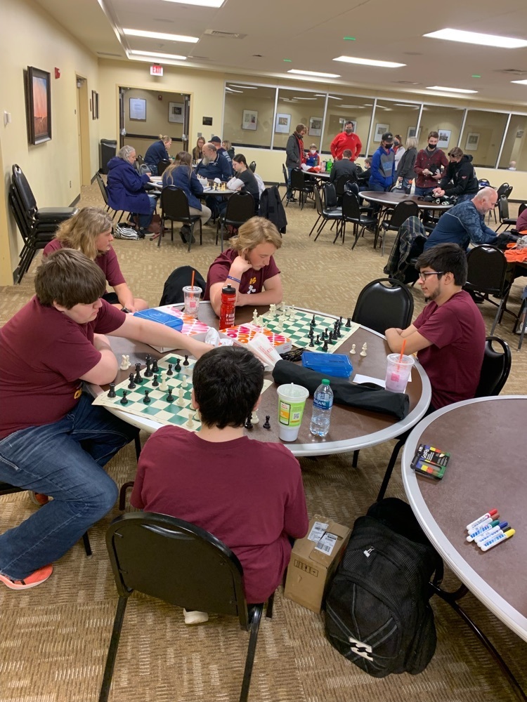 HaysHighAD's tweet photo. Congrats to the back to back 5A State Chess Champions-the Hays High Indians!  A big "Thank You" goes out to Erin Holder, the Chess club coach.  Thanks for all that you have done for the program. https://t.co/Pjfi6E6TZB