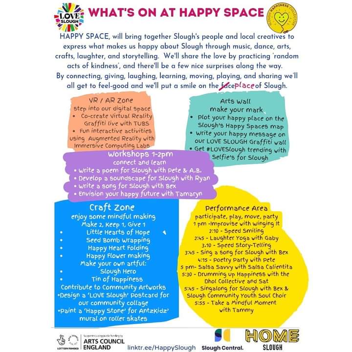 AntzKidz's tweet photo. We can’t wait to join @happyslough next Sunday at their Happy Space happening at the old B&amp;M store in the Queensmere Shopping Centre! It looks to be a fun filled packed day full of lots of activities to celebrate #worldhappinessday We hope to see you all there! 🤩 https://t.co/0wFNOrMQ4d