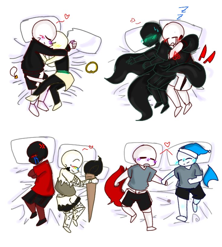 Sleep time #Undertaleauship Crossxdream #cream NightmarexKiller