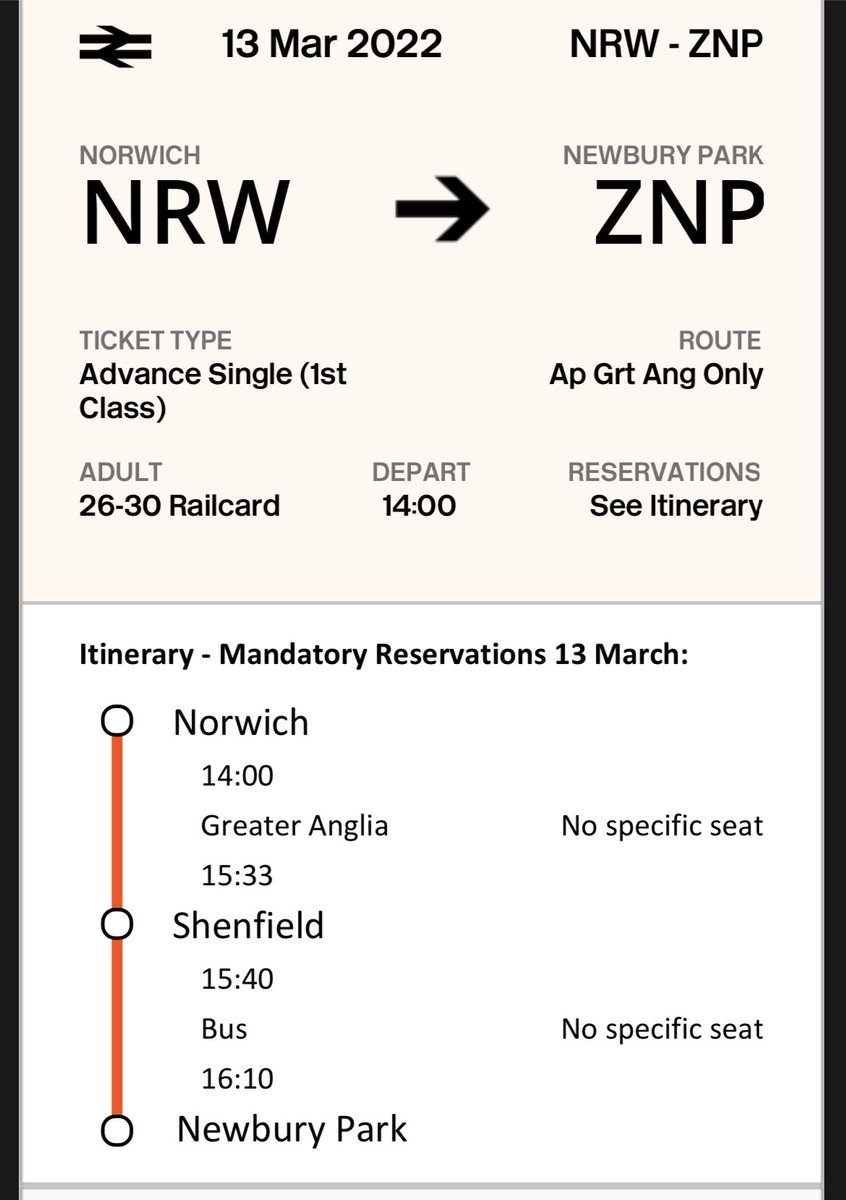 Oli_H_Jacob's tweet photo. @greateranglia Hey team! On the train down to Liverpool Street with the bus from Shenfield to Newbury Park and then tube to LST. My booking is all the way through to LST, but my e-ticket only shows as far as ZNP. Will my ticket be valid on the tube? I believe it should be. Thanks https://t.co/QG4DtZveiz