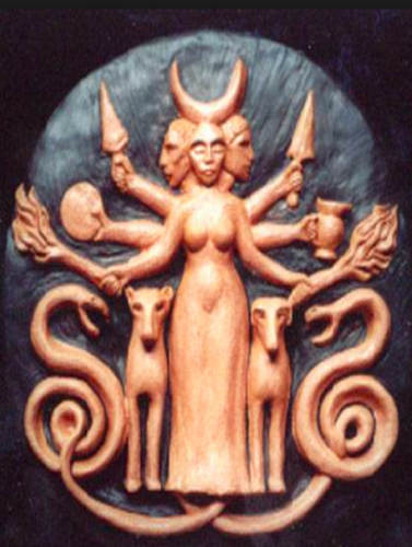 Hecate is an Anatolian goddess and her most known temple is the Lagina Hecate Sanctuary in Muğla, Turkey. #Hecate is associated with the moon, magic, and growing food and crops. 
She as a feminine archetype symbolizes fertility and the cycle of life.
Shows the way at crossroads.