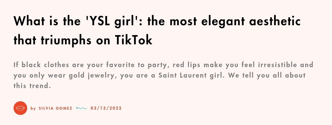 NumberOnesNews's tweet photo. Being a YSL Girl is a trend 
"The girls who represent Saint Laurent's style are, of course , the brand's muses like Rosé Park from the group Blackpink, who is in fact the celebrity who appears the most in TikTok's 'trend' videos."
🔗: https://t.co/KqXQeBsuex https://t.co/USkJGAB60I