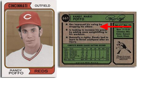 allan_cheapshot's tweet photo. “Macho Man” Randy Savage’s baseball card from 1973. 

“He’s improved his swing by dropping his elbow.” https://t.co/aPQQFX59fd