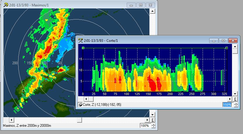 Orlando8817's tweet photo. Análisis a posteriori de la #TormentaSiglo vista por radar Casa Blanca 13 de marzo de 1993 #Severidad #FrenteFrio #Turbonadas #MeteoRadares https://t.co/Zy6lUXjVV5