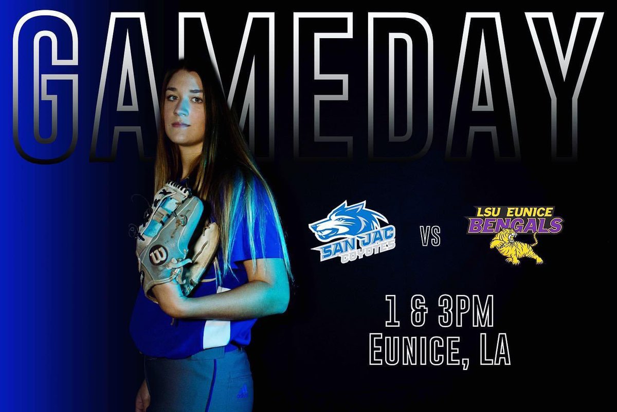 SanJacSoftball's tweet photo. It’s gameday! Today we take on LSUE at 1 &amp; 3pm! See you out there! 🐺💙 #ALLIN https://t.co/lZvM6gJsgm