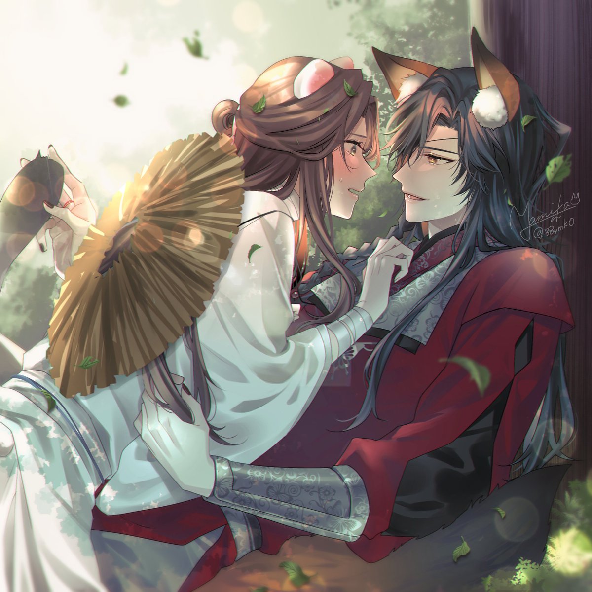 「エアスケブ。オコジョ殿下と狐花城
#tgcf 」|なおのイラスト