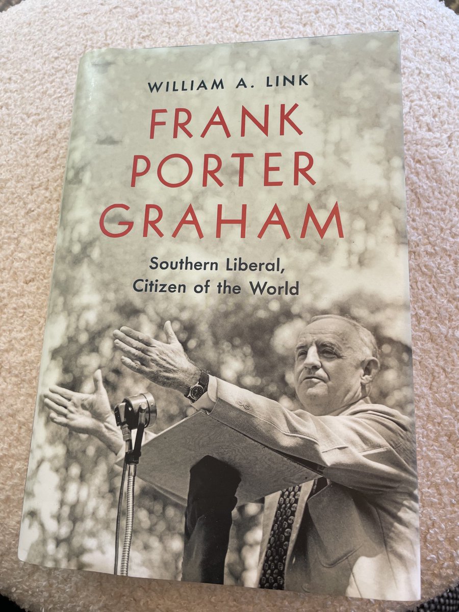 GibbsKnotts's tweet photo. Spent this cold Charleston weekend reading this outstanding book about former ⁦@UNC⁩ president Frank Porter Graham.  I look forward to chatting about the book with @Lankwa⁩ when he visits ⁦@CofC⁩ on March 24.  ⁦@HSSatCofC⁩ ⁦@CofCLibraries⁩ https://t.co/URBRahepUC