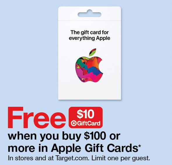 FREE $10 Target Gift Card with Apple Gift Card Purchase!